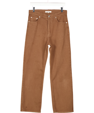 IZAKOVA Brown Denim High Rise Straight Leg Jeans UK M