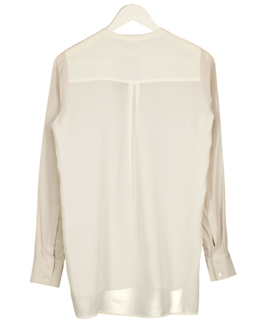 VINCE Ivory White Relaxed-fit Silk Blouse Us 4 UK 8