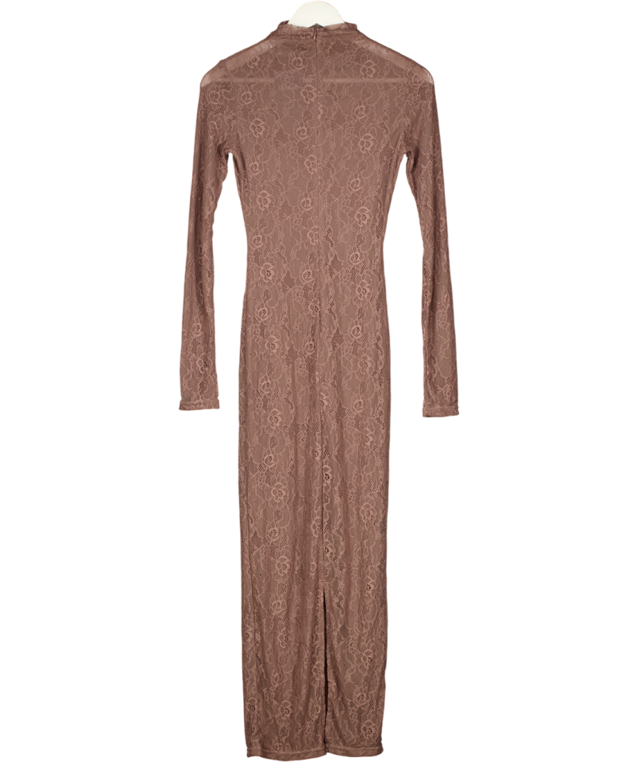 Mars the Label Brown Floral Lace Maxi Dress UK 8