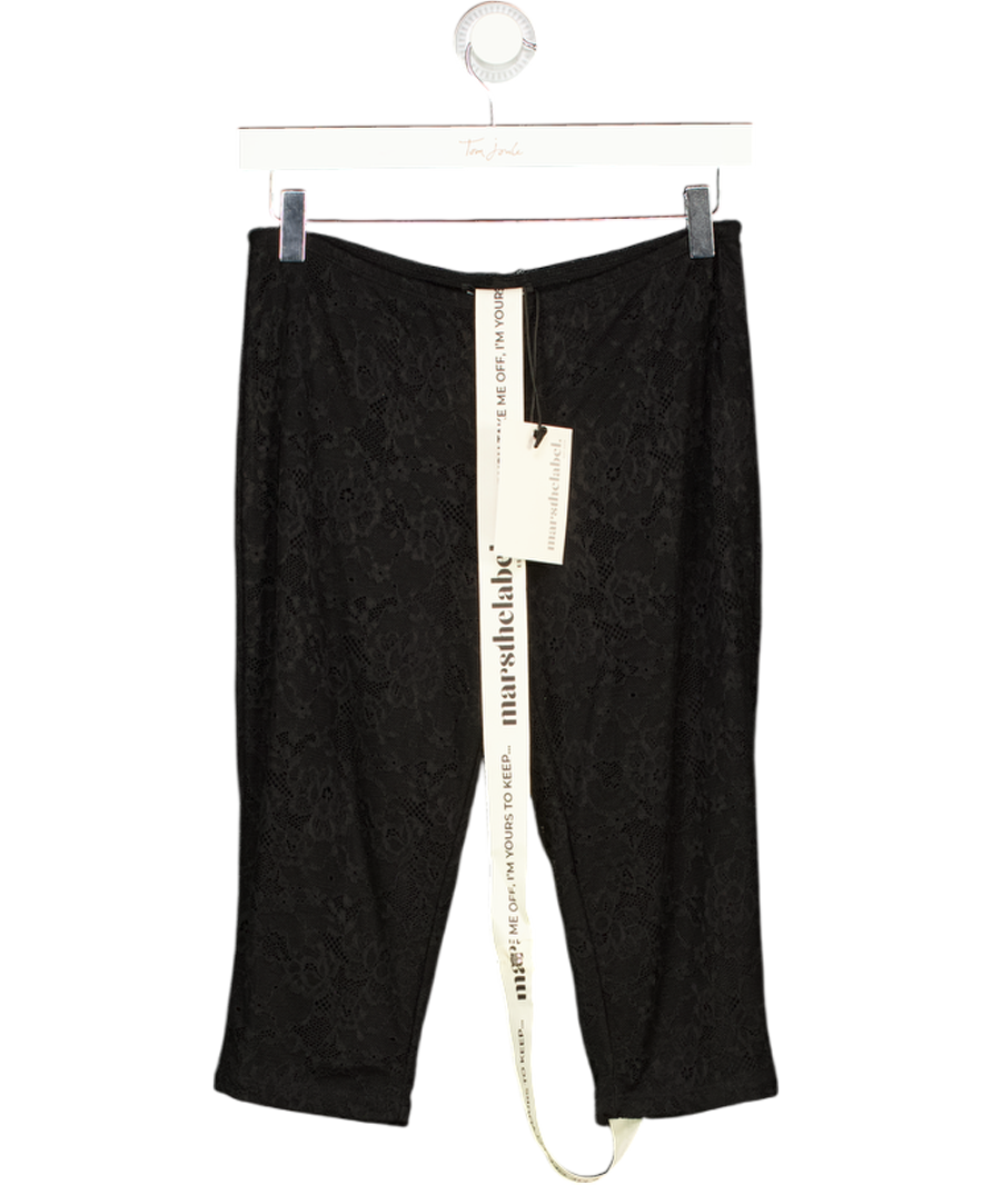 MARS THE LABEL Black Lace Capri Trousers UK 8