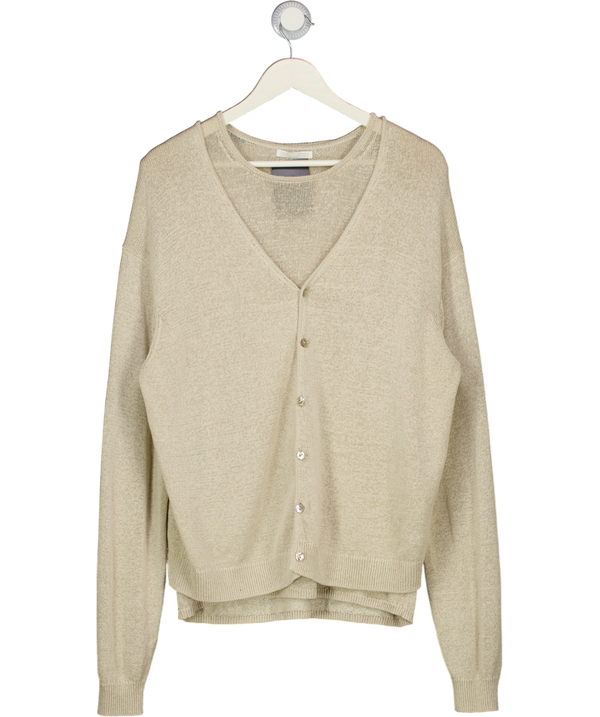 ZARA Man 2-piece Beige Linen Blend Cardigan (uk S/m) & Sleeveless Top Set UK M