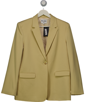 NA-KD Beige Light Camel One Button Single Breasted Blazer UK 8