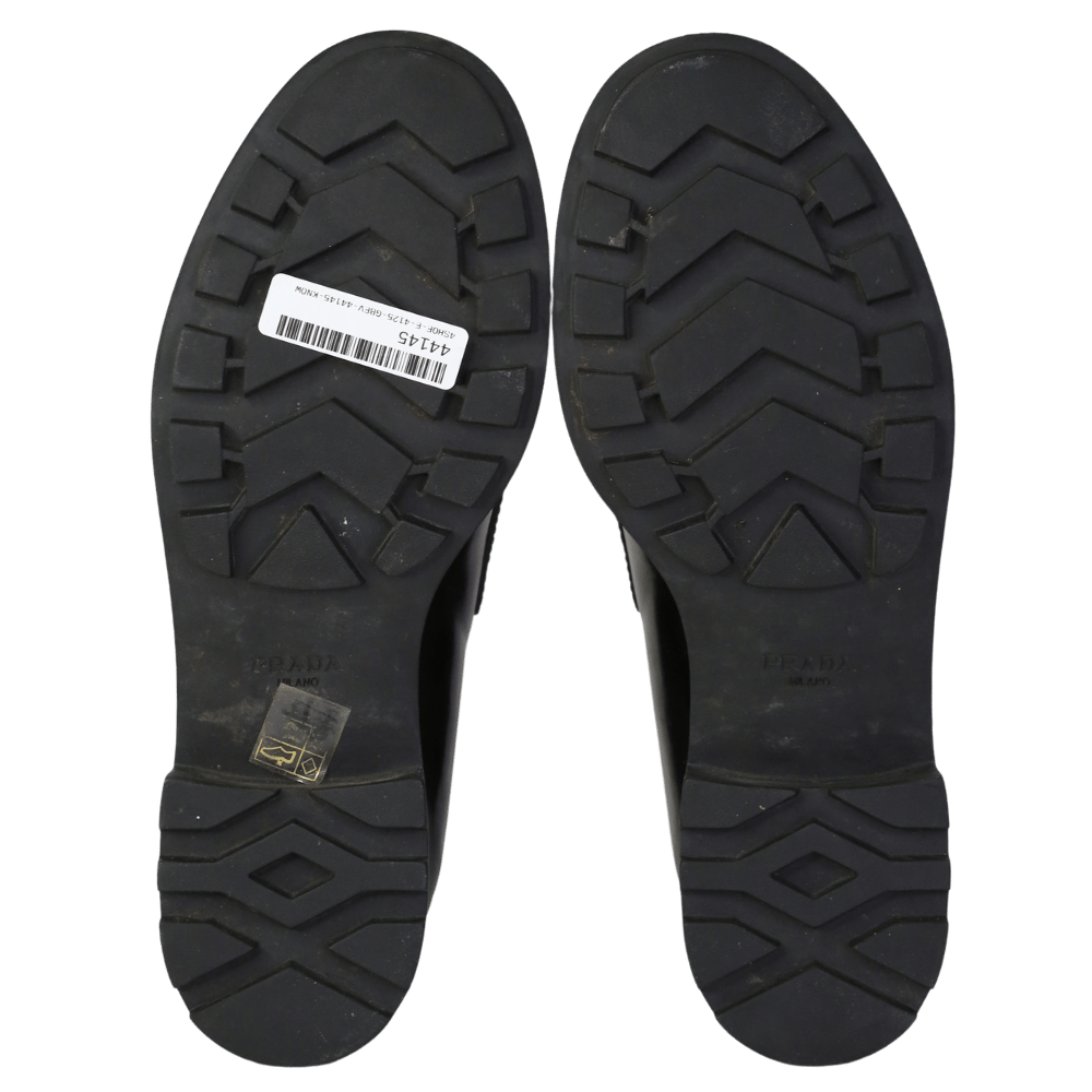 Prada Black Triangle-logo Platform Loafers UK 6 EU 39 👠