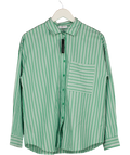 Lounge Underwear Green Oversized Pinstripe Shirt UK S