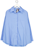 FAITHFULL THE BRAND Blue Clemente Oversized Pinstriped Organic Cotton-poplin Shirt UK 8
