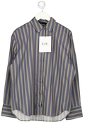 SIR. Cotton Poplin Grey Striped Oversize Milo Shirt Sz1 UK S
