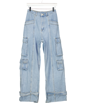 WRSTBHVR Blue Denim Cargo Trousers W29