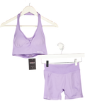 Bo + Tee Purple Super Sculpt Seamless Sports Bra & Leggings UK XS