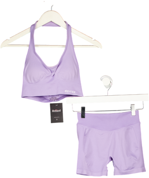 Bo + Tee Purple Super Sculpt Seamless Sports Bra & Leggings UK XS