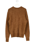 SUITSUPPLY Mid Brown Crewneck Alpaca Blend Jumper UK L
