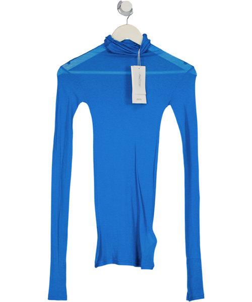 AMERICAN VINTAGE Blue Massachusetts Fine Knit Turtleneck Long Sleeve Top UK S