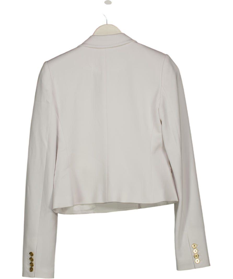 MICHAEL Michael Kors White Double Breasted Cropped Blazer Us2 UK 6