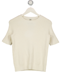 TOTEME Ivory White Organic Cotton-blend Bouclé Top UK S