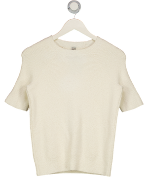 TOTEME Ivory White Organic Cotton-blend Bouclé Top UK S