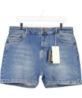 Ambela Blue Stretch Raw Hem Shorts UK 18