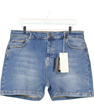 Ambela Blue Stretch Raw Hem Shorts UK 18
