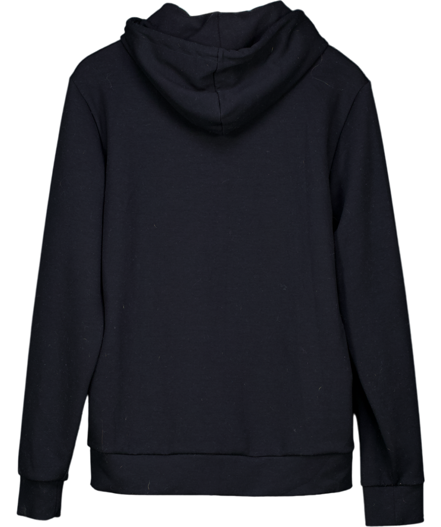 REISS Interlock Jersey Drawstring Hoodie In Black UK S
