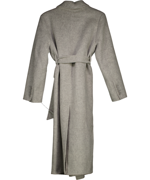 Aavelle Grey Baby Alpaca Wool Coat (dove Grey) UK S