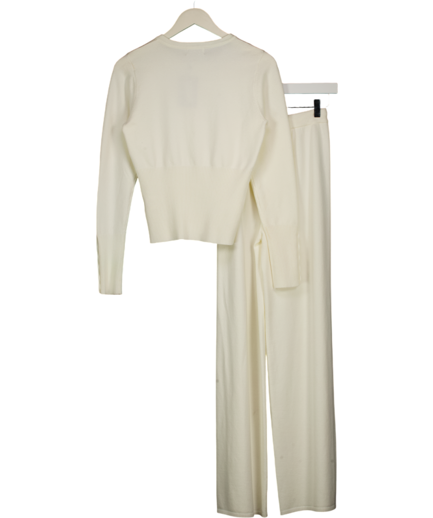CARAMELLA 2-piece Cream Cardigan And Lunge Trouser Set UK 8