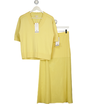 IRIS & WOOL 2-piece Merino Wool / Cotton Blend Butter Yellow  Top And Skirt Set UK S