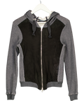 lot78 Grey Eoc1 Suede Front Zipped Hoodie UK XS