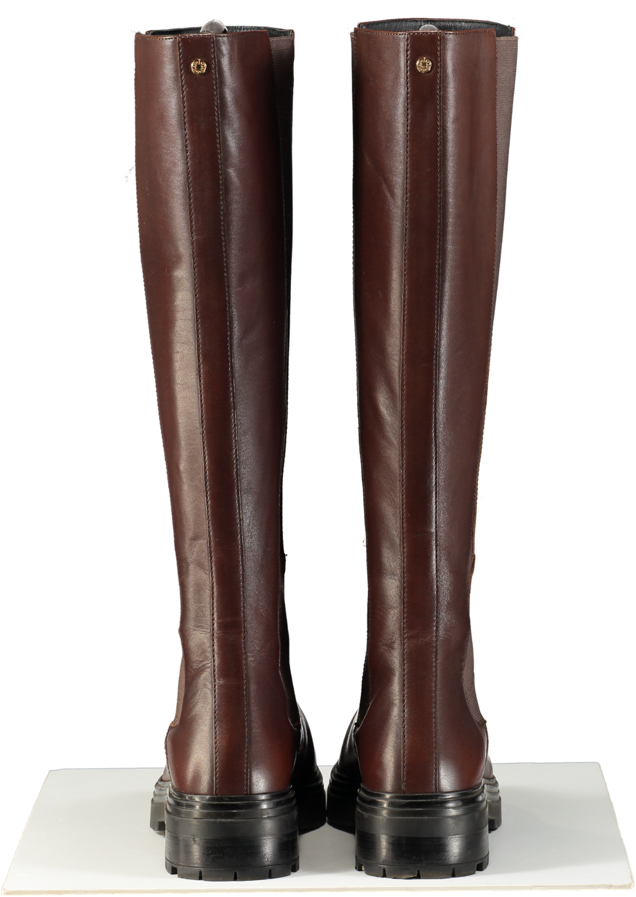 Holland Cooper Brown Astoria Leather Knee Boots - Rich Chocolate UK 7 EU 40 👠