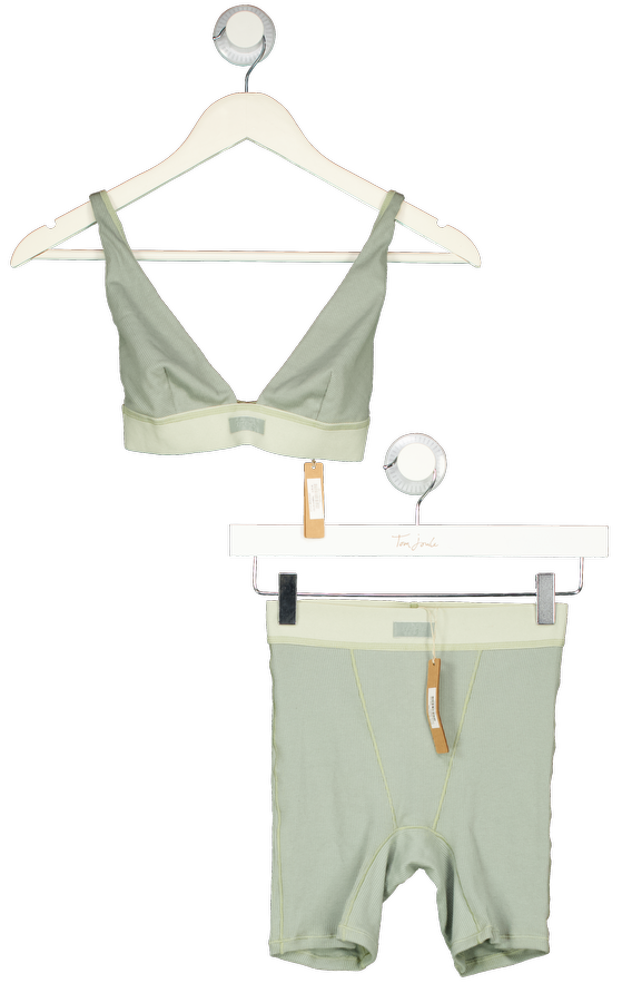 SKIMS 2-piece Mineral Green Rib Boxer ( Uk Xxs) Shorts & Bra (uk Xs) Top Set UK XXS-XS