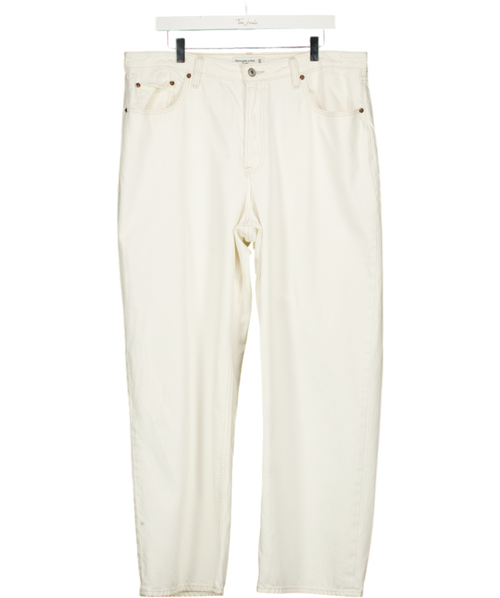Abercrombie & Fitch Cream The Loose High Rise Jeans W33 UK 16