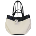 Polene Cyme Edition Black Leather & Canvas Bag