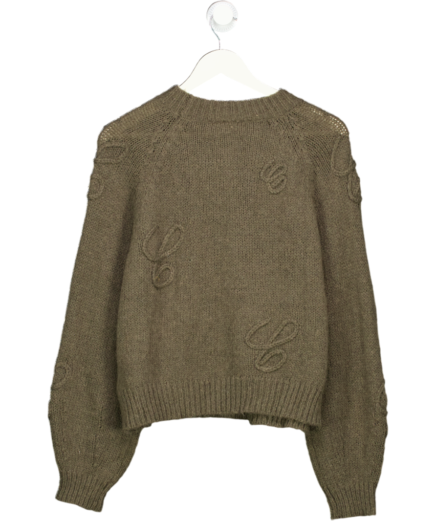 The Couture Club Brown Script Applique Oversized Jumper UK M