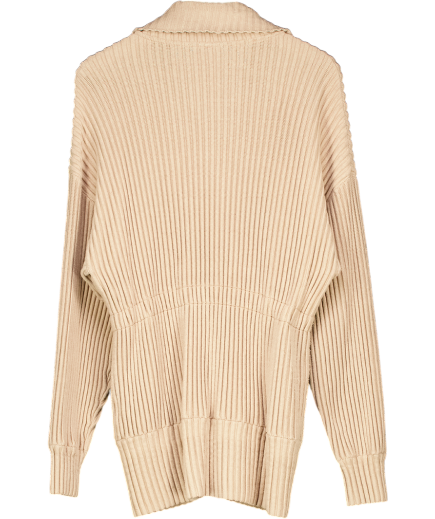 VARLEY Beige Greenfield High-neck Cotton-knit Jacket UK M