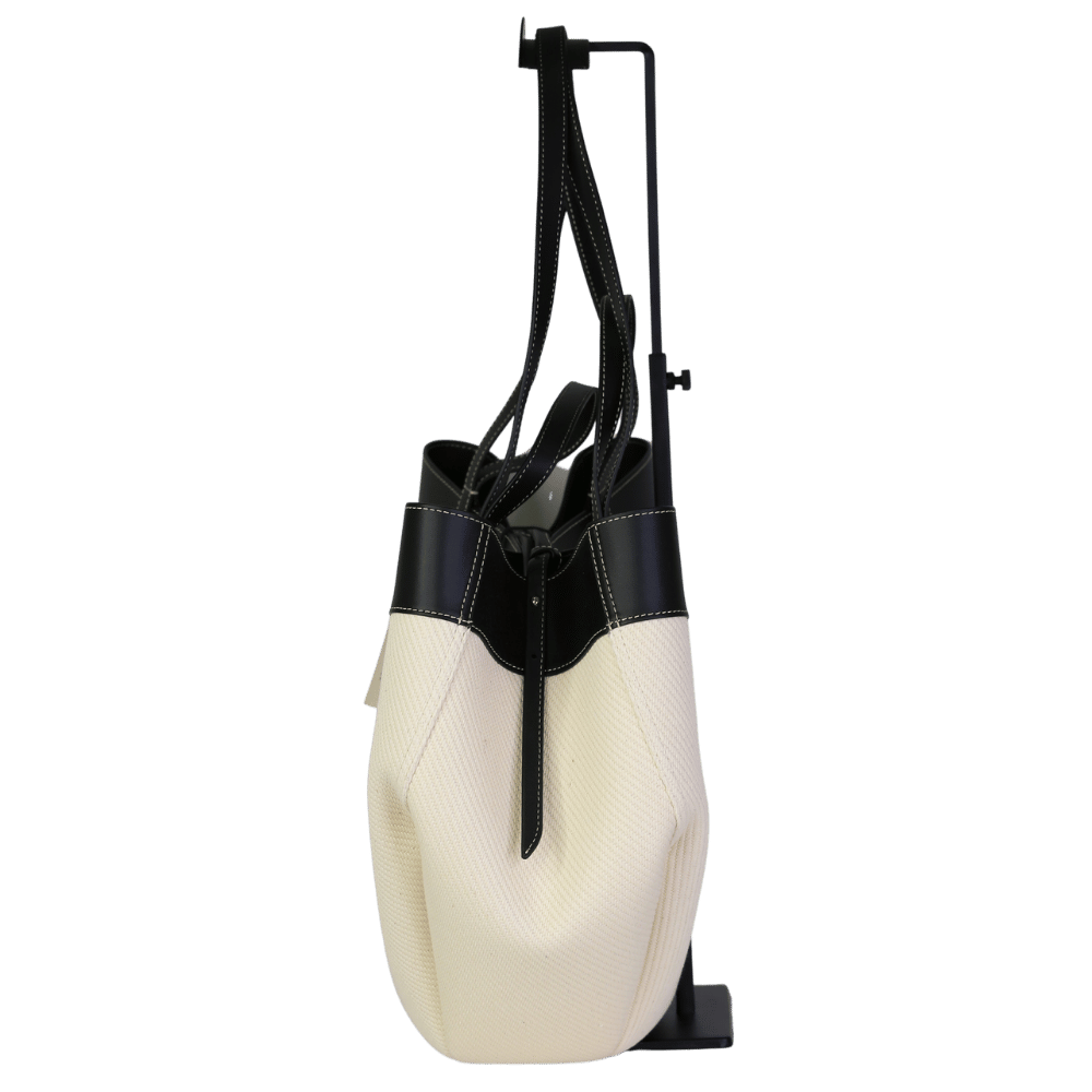 Polene Cyme Edition Black Leather & Canvas Bag