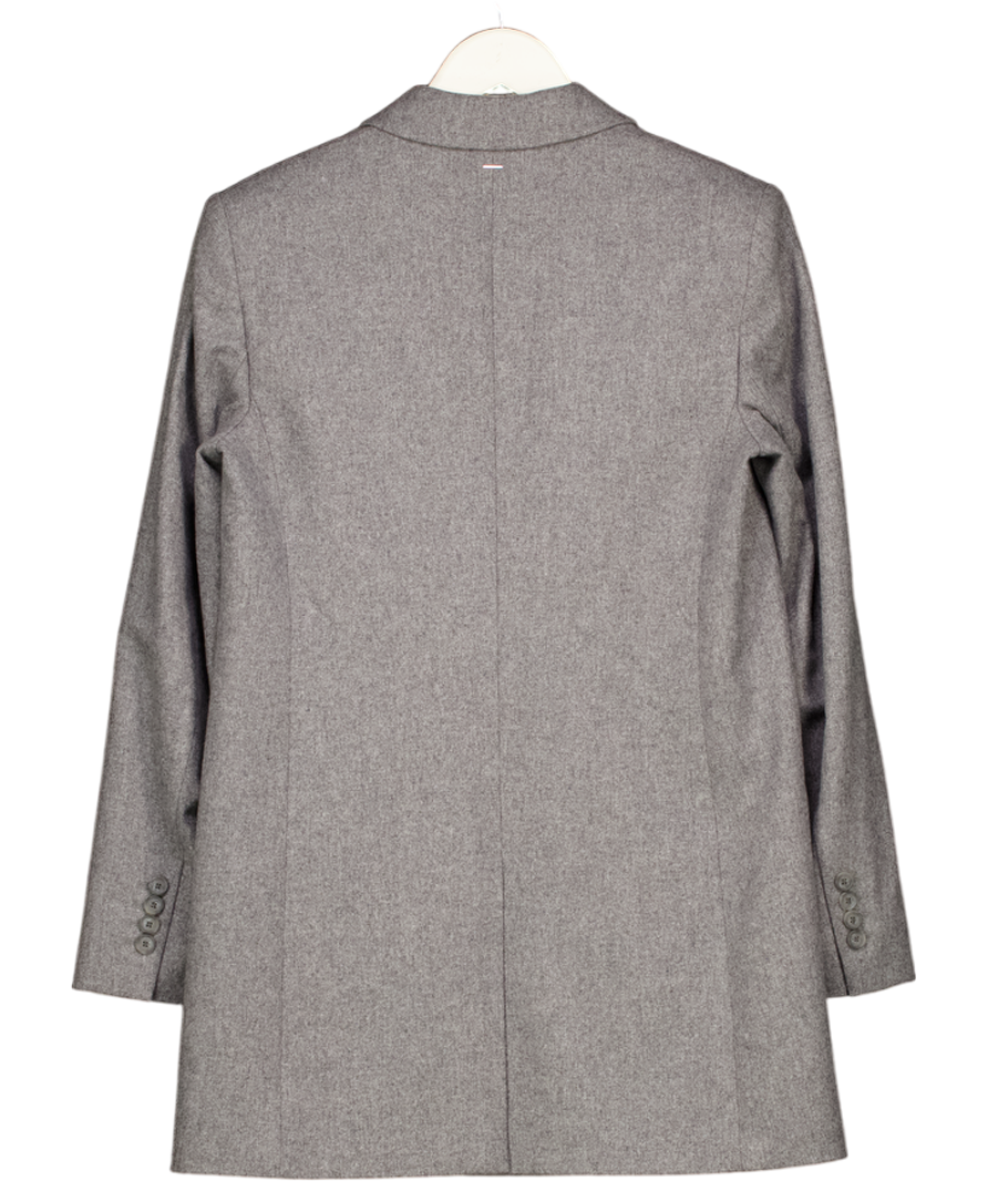 BOSS Grey Regular-fit Long-length Blazer In Soft Flannel UK 8