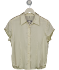 Cream Silk Cap Sleeve Shirt UK M