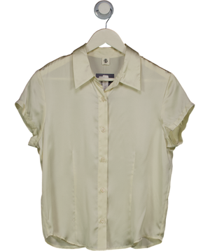 Cream Silk Cap Sleeve Shirt UK M