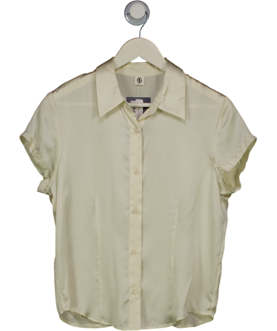 Cream Silk Cap Sleeve Shirt UK M