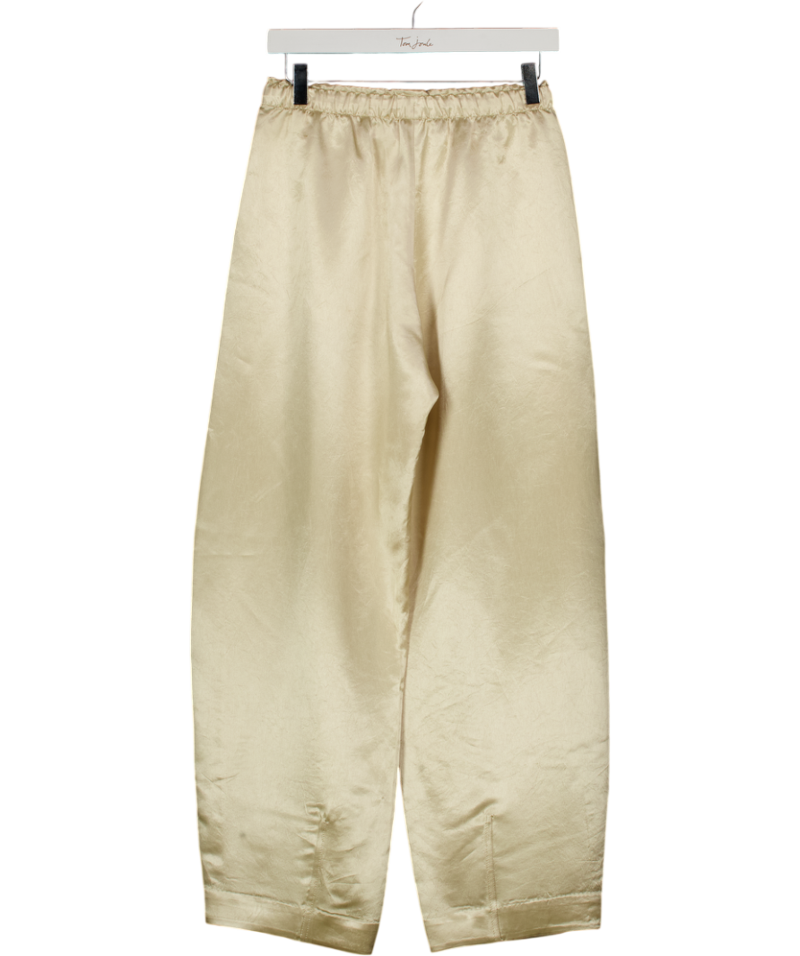 ARKET Beige Drawstring Satin Trousers Eu34 UK 6