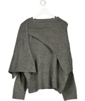 JDY Scarf Detail Knitted Jumper In Dark Grey UK S