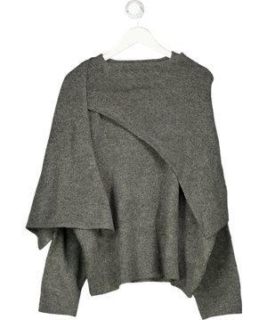 JDY Scarf Detail Knitted Jumper In Dark Grey UK S