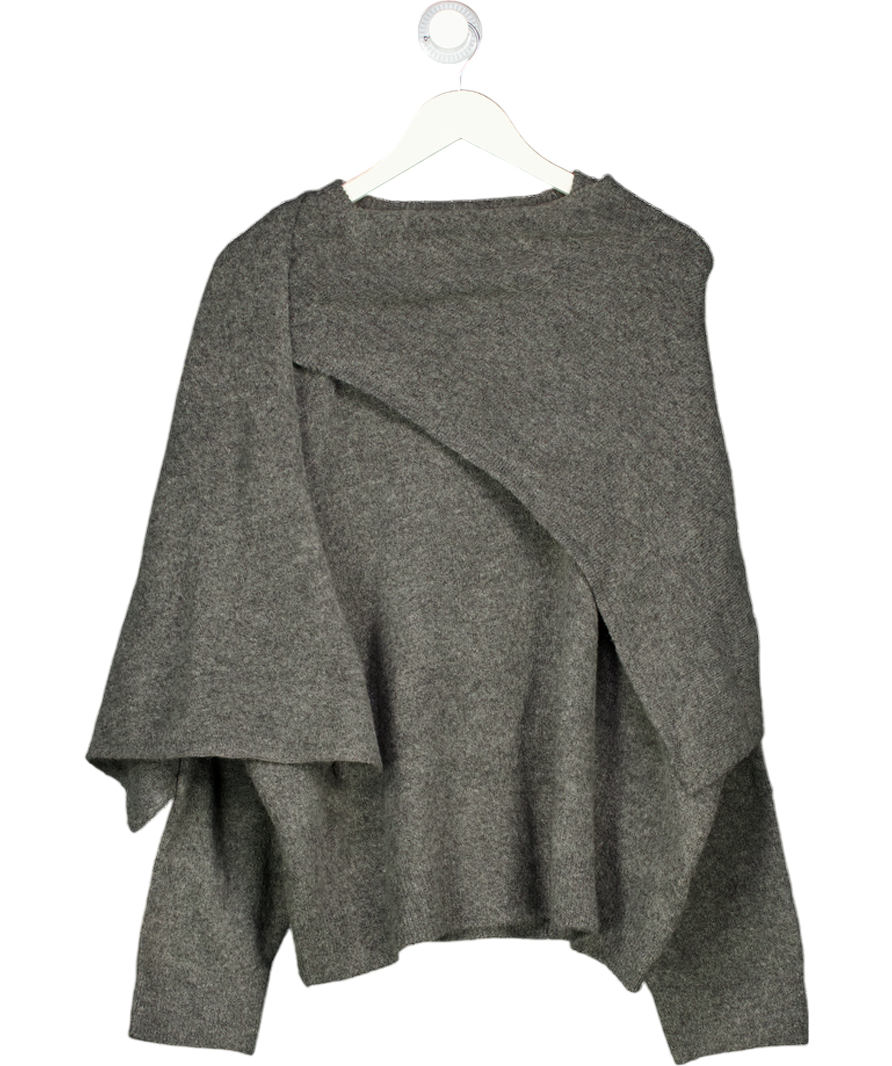 JDY Grey Scarf Detail Knitted Jumper UK XXXL
