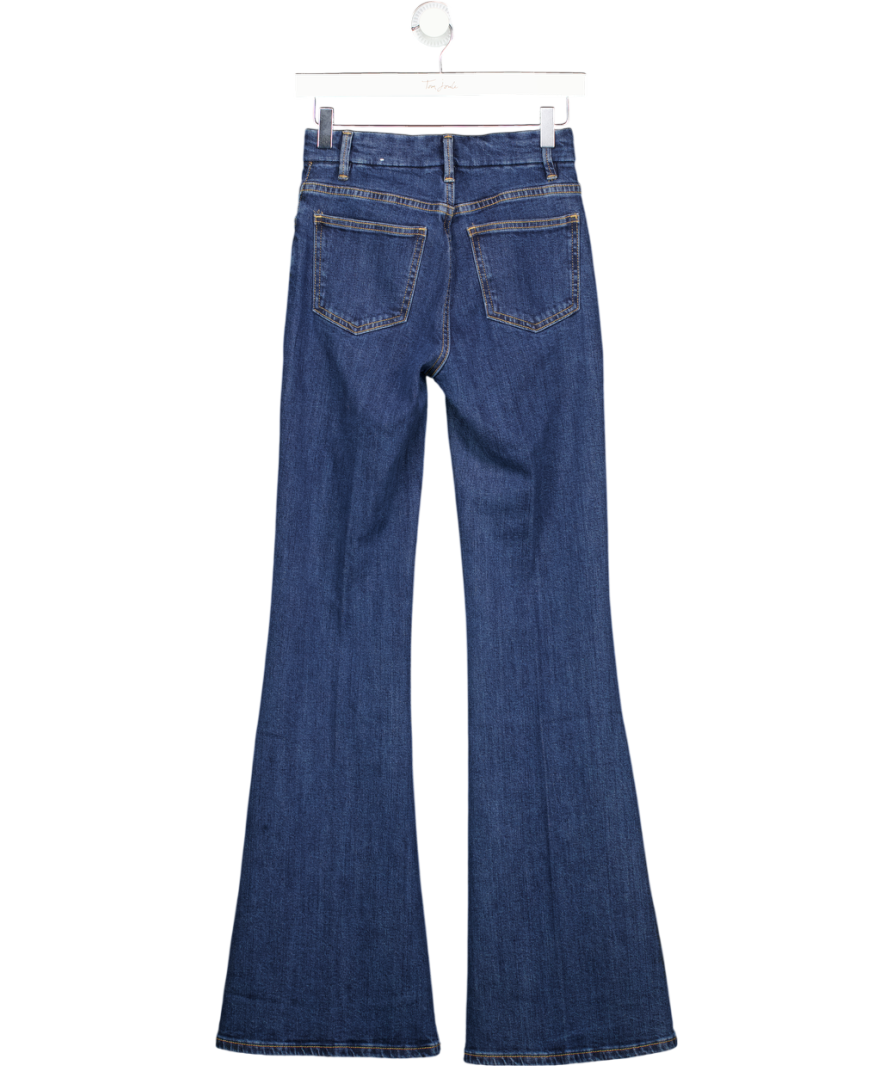 MANGO Blue Violet Flared High-rise Jeans UK 6