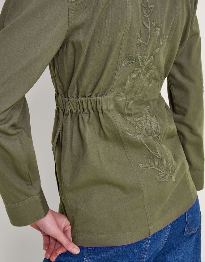 Monsoon Green Embroidered Utility Jacket UK M