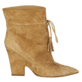 Aquazzura Brown Sartorial 95 Suede Ankle Boots UK 7 EU 40 👠