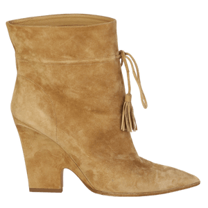 Aquazzura Brown Sartorial 95 Suede Ankle Boots UK 7 EU 40