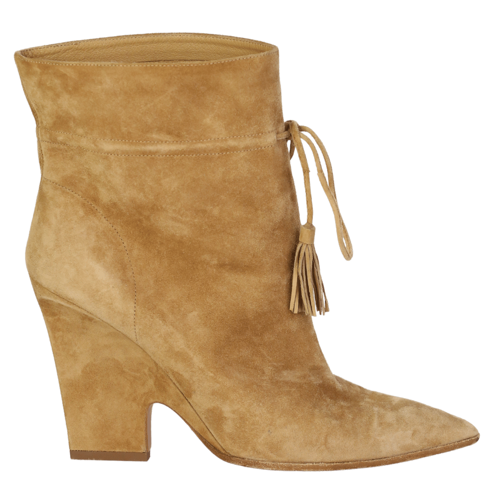 Aquazzura Brown Sartorial 95 Suede Ankle Boots UK 7 EU 40 👠