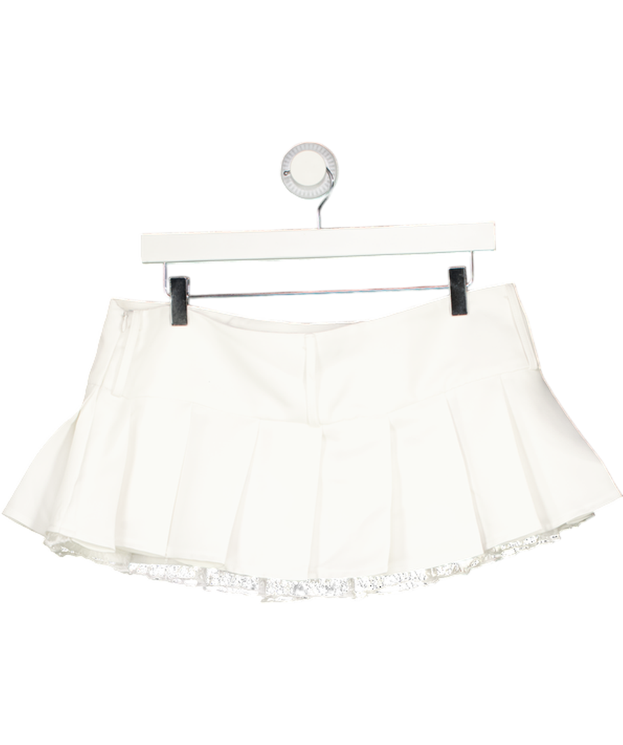 White Fox White Layered Mini Skirt UK L