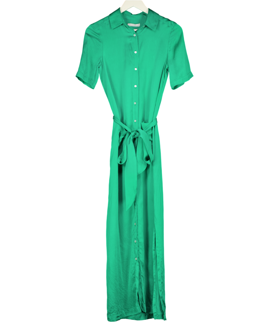 marina london Green 100% Solk Shirt Dress UK S