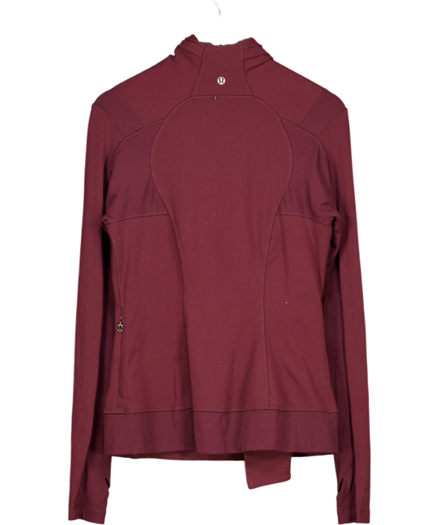 LULULEMON Burgundy Red Bhakti Yoga Jacket Us10 UK 14