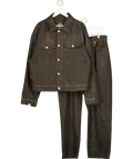 ZARA 2-piece Brown Coated Denim Jacket & Jeans (w34) Set UK L