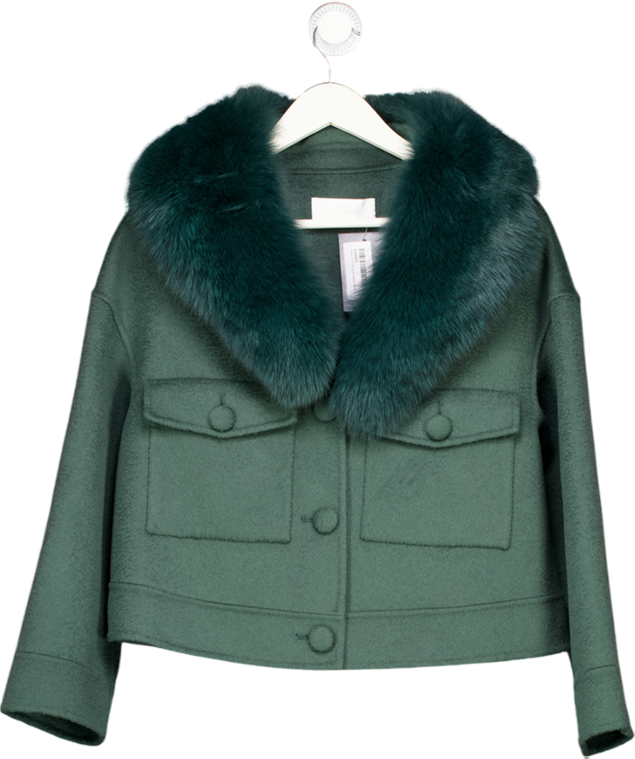 L. CUPPINI Green London Cashmere Jacket UK XS/S